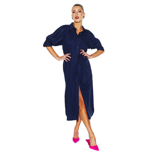 Almighty Shirt Dress - Navy