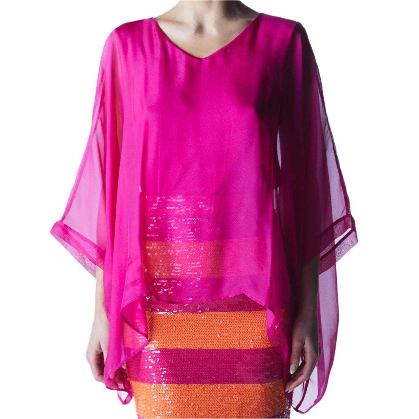 Blossoming Silk Top - Fuschia