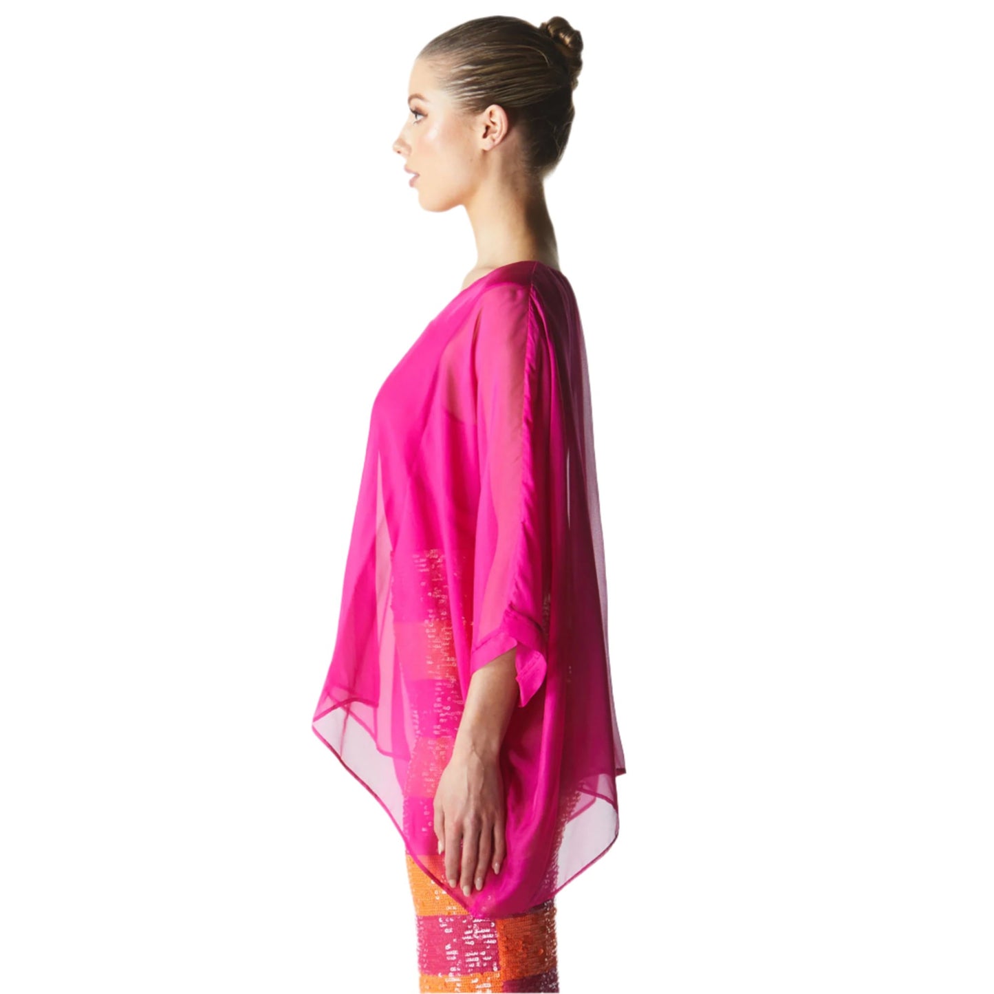 Blossoming Silk Top - Fuschia