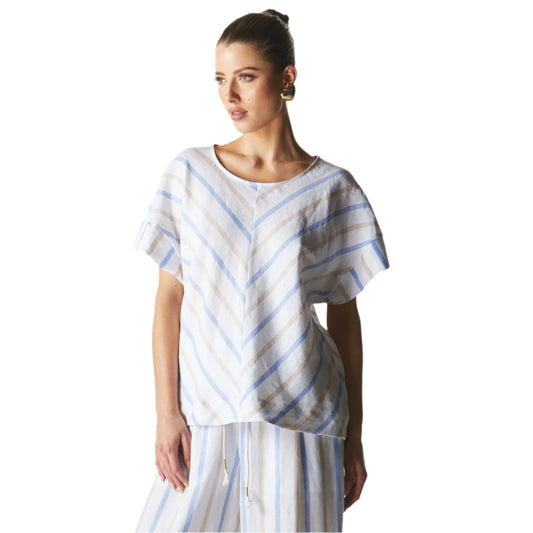 Poolside Boxy Top - Stripe