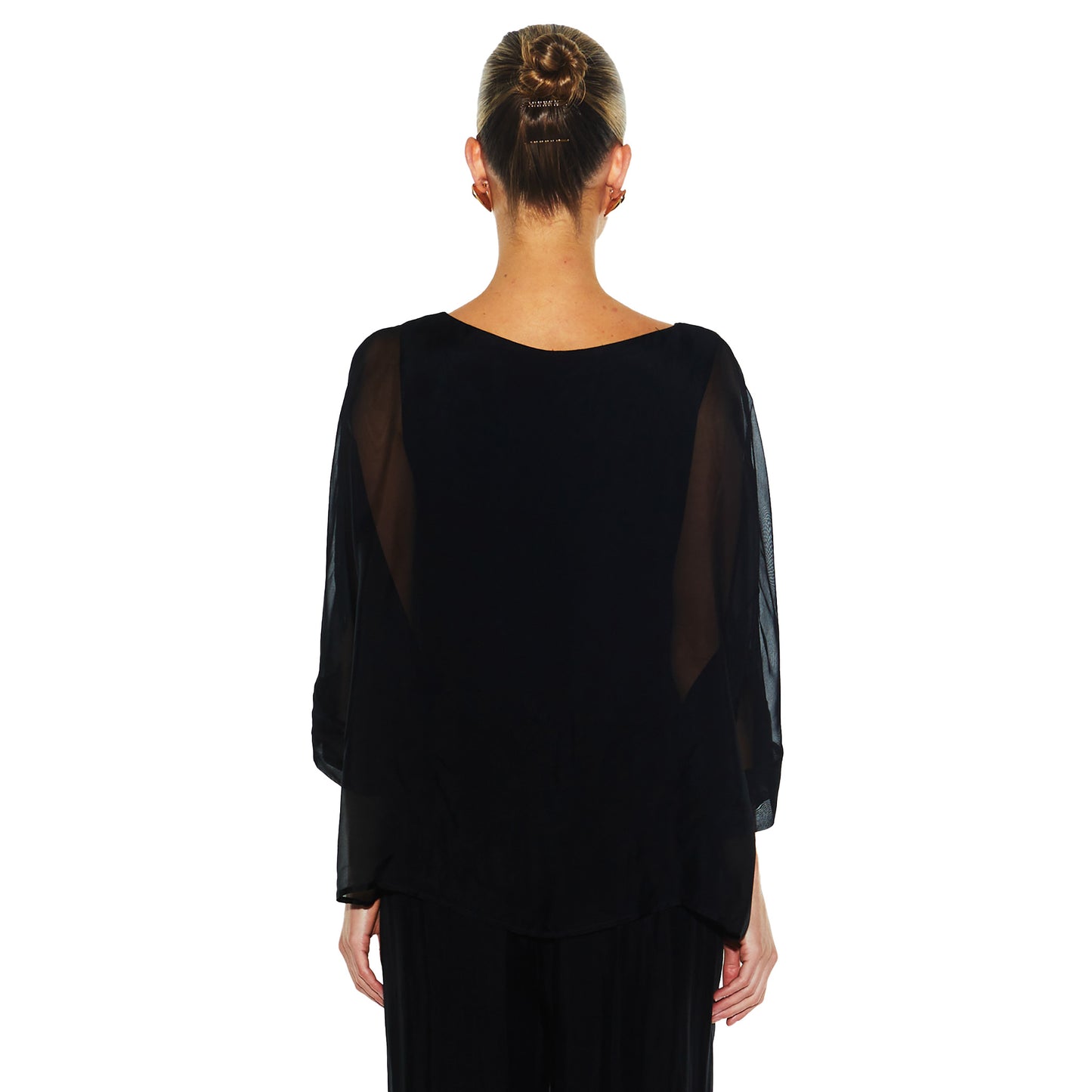 Sunlight and Shadow Silk Top - Black