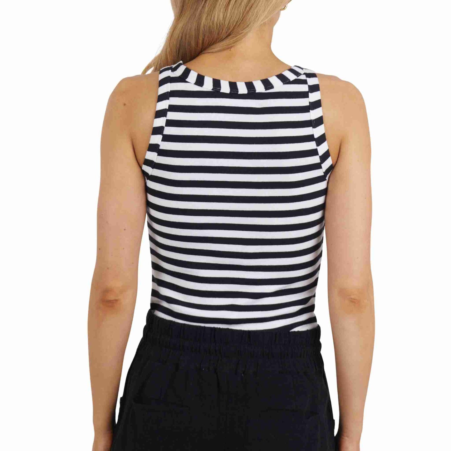 Ruth Tank - Black/White Stripe