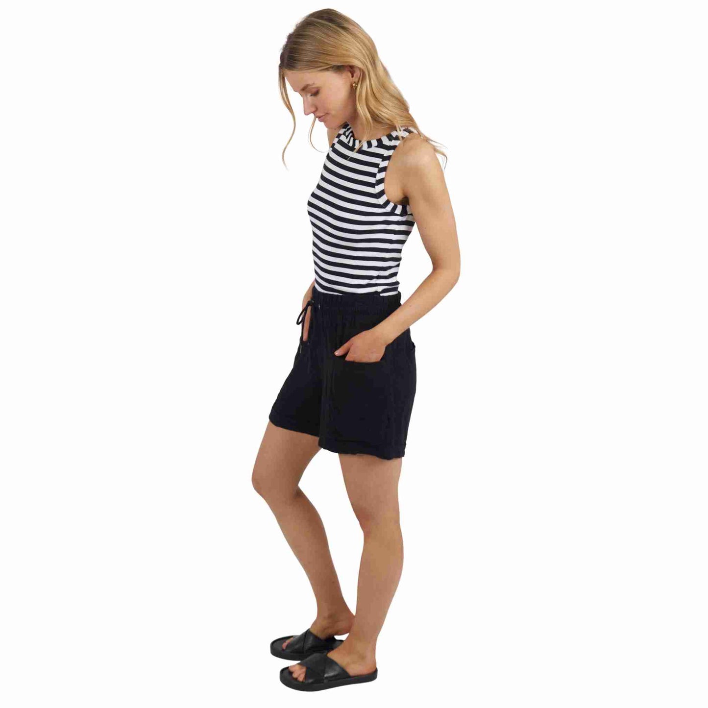 Ruth Tank - Black/White Stripe