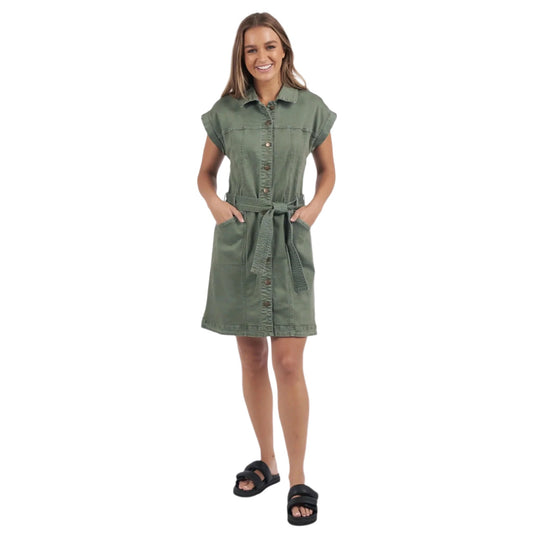 Heidi Dress - Khaki Denim