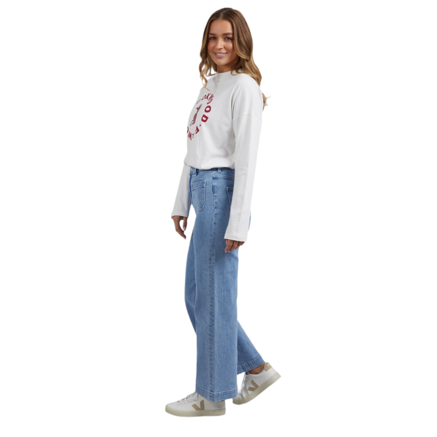 Sarah Wide Leg Denim Jean - Light Blue