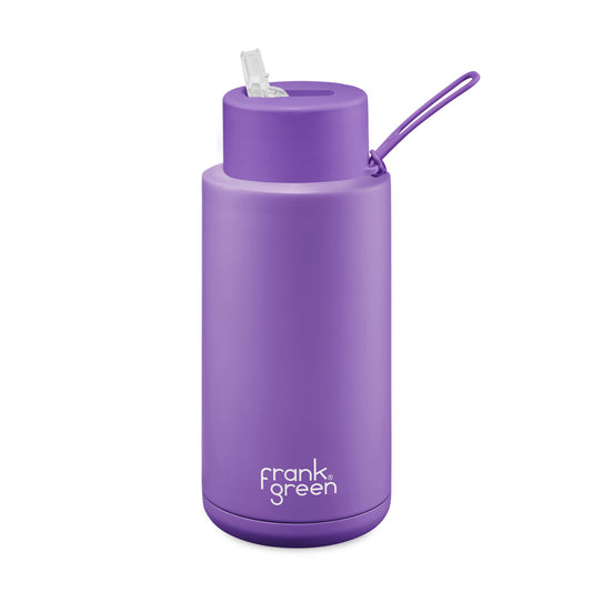 Cosmic Purple - Ceramic Reusable Bottle (straw) - 34oz/ 1000ml