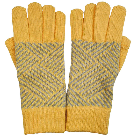 Geo Gloves - Yellow & Grey