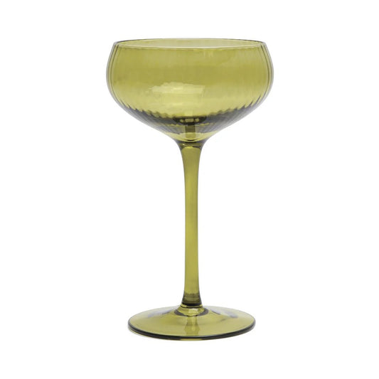 The Lou Coupe Glass - Set of 2 - Olive