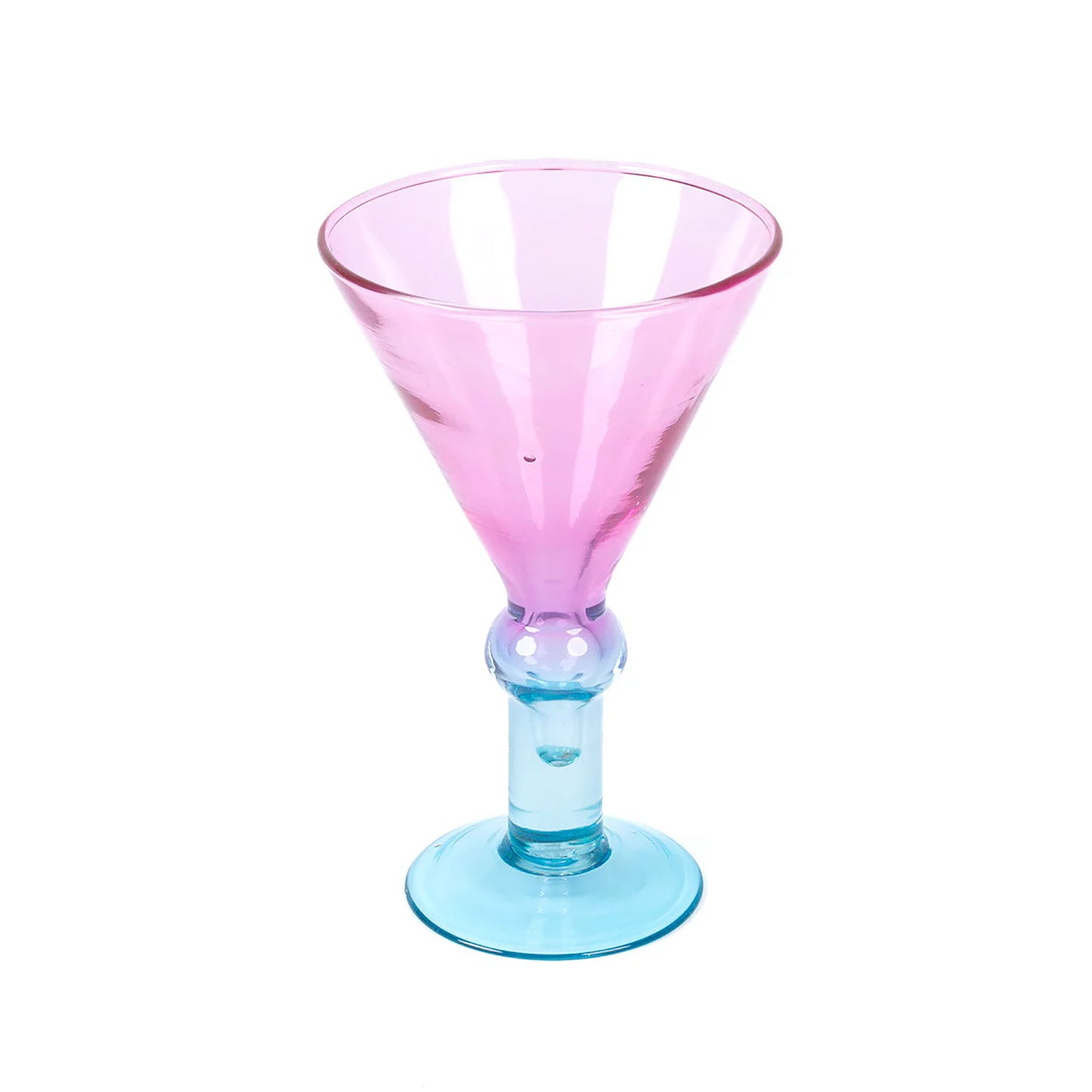 Dahlia Martini Glass - Pink & Turquoise - Set of 4