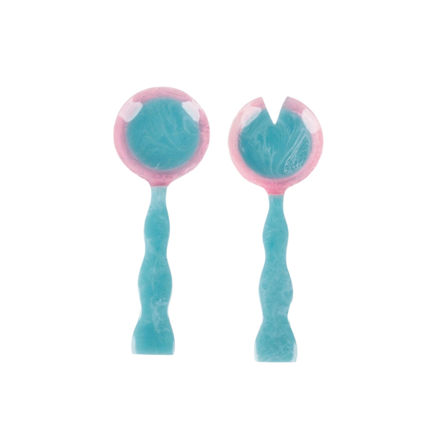 Athena Salad Servers - Blue & Pink