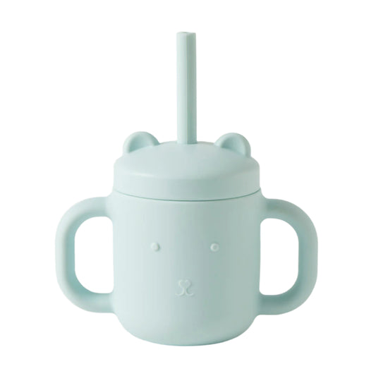 Riley Silicone Sippy Cup with Straw – Blue