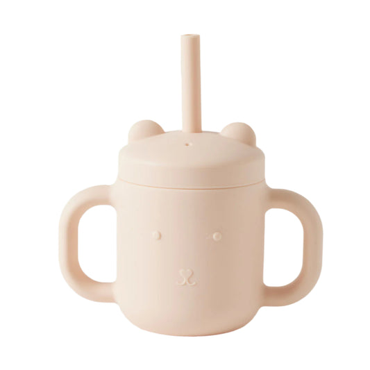 Riley Silicone Sippy Cup with Straw – Peach