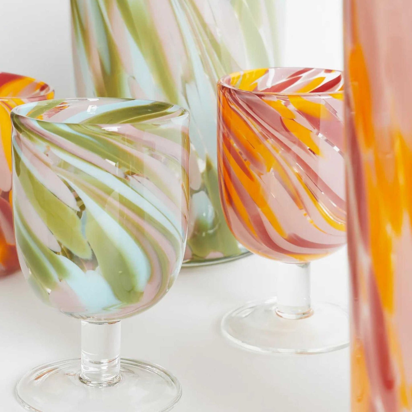 Desert Flower Swirl Wine Glass - Set of 2
