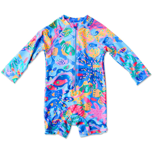 Kip&Co x Ken Done Reef Garden Baby Long Sleeve Zip Bathers