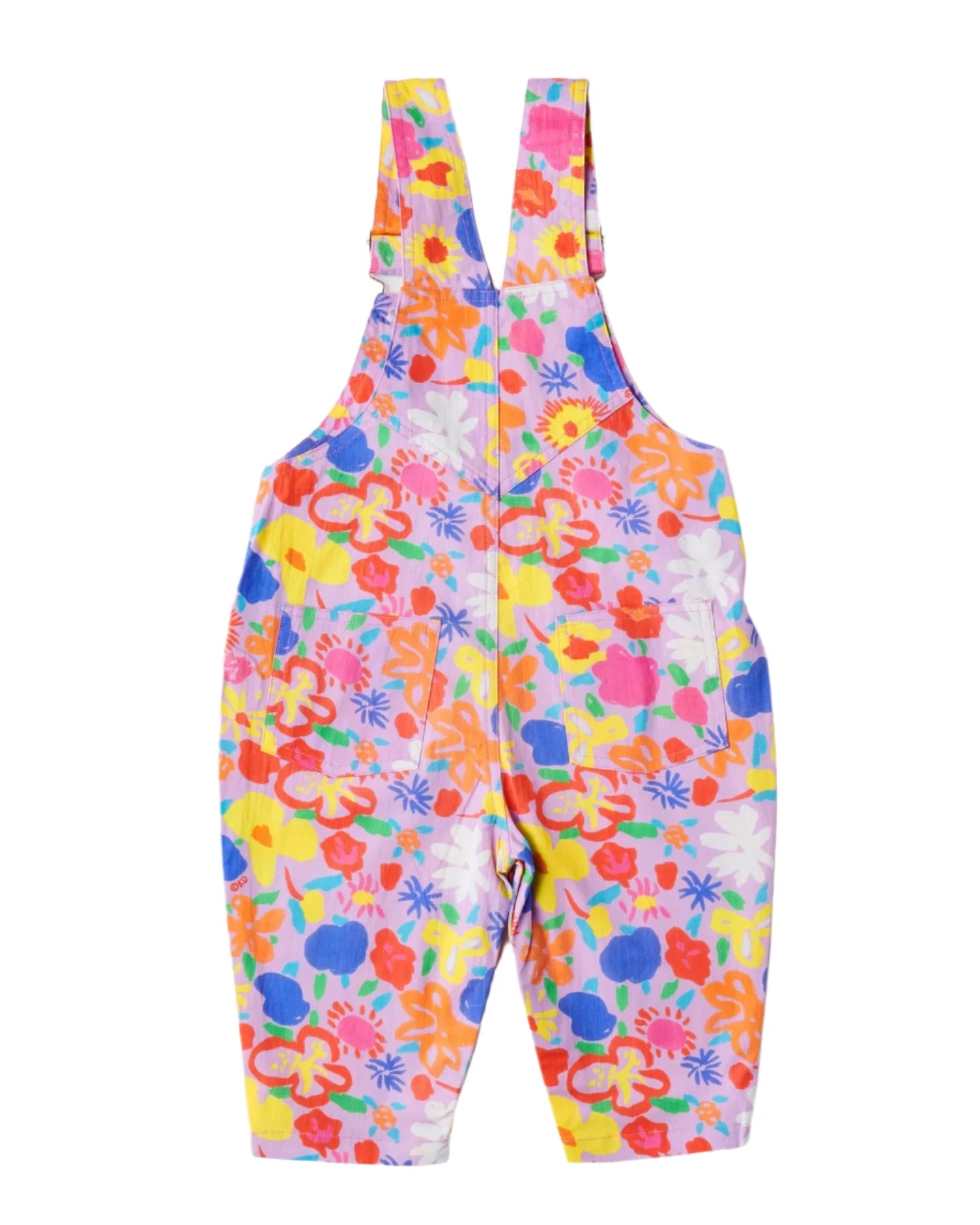 Kip&Co x Ken Done Summer Floral Lilac Baby Cotton Drill Overalls