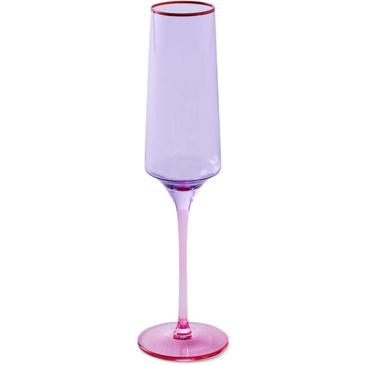 Lilac Colour Block Champagne Glass - 2P Set