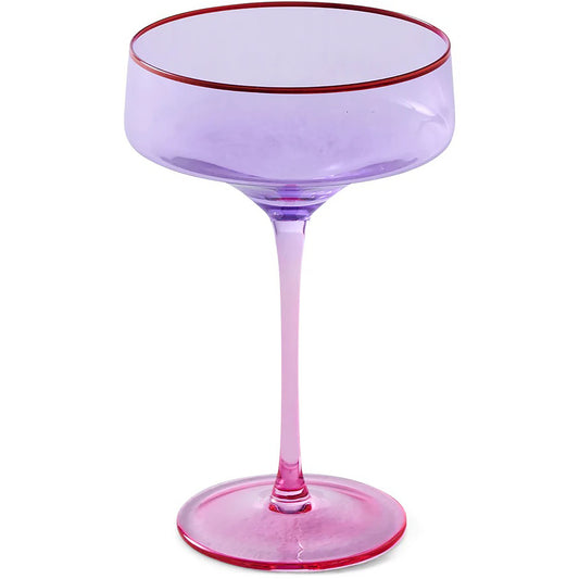 Lilac Colour Block Margarita Glass - 2P Set