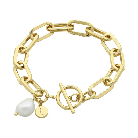 Darcy Gold Pearl Bracelet