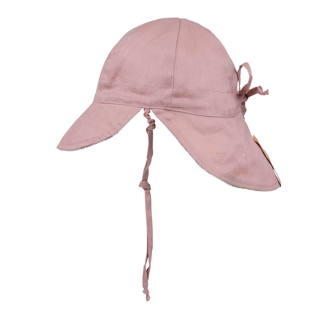 'Lounger' Baby Reversible Flap Sun Hat - Paige / Rosa