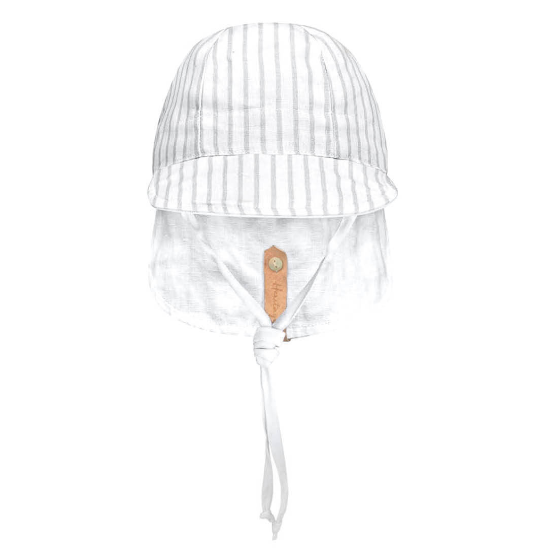 'Lounger' Baby Reversible Flap Sun Hat - Finley / Blanc