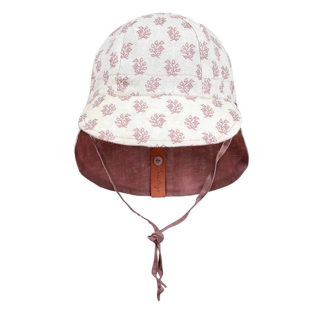 'Lounger' Baby Reversible Flap Sun Hat - Pippa / Rosa