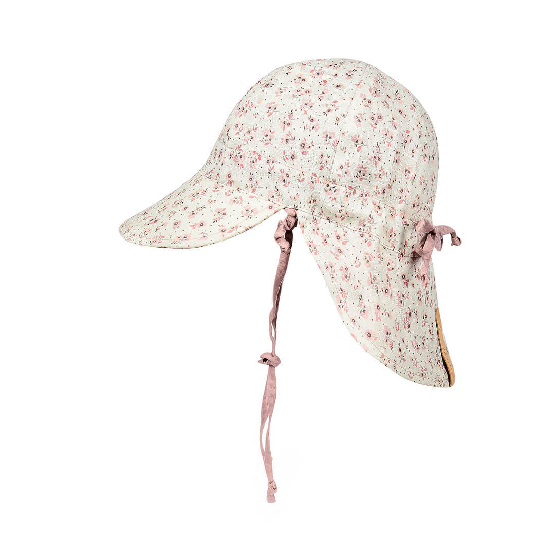 'Lounger' Baby Reversible Flap Sun Hat - Ruby / Rosa