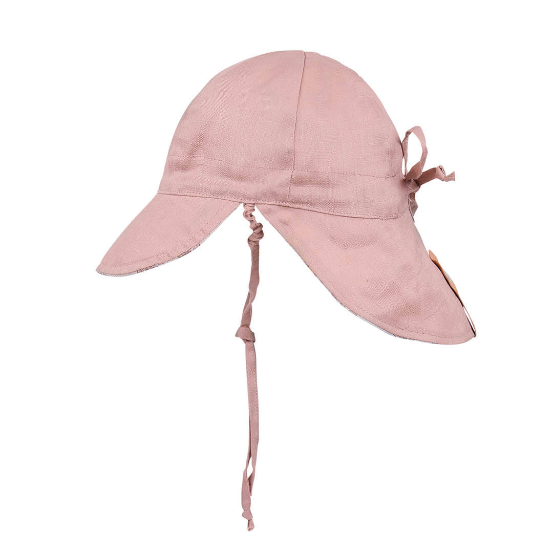 'Lounger' Baby Reversible Flap Sun Hat - Ruby / Rosa