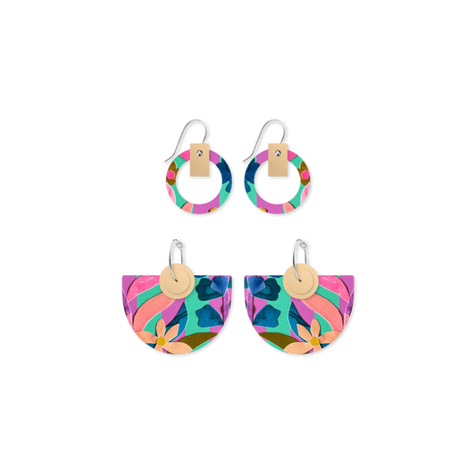 Laura Blythman Floral Scape Bell Halo Pack Earrings