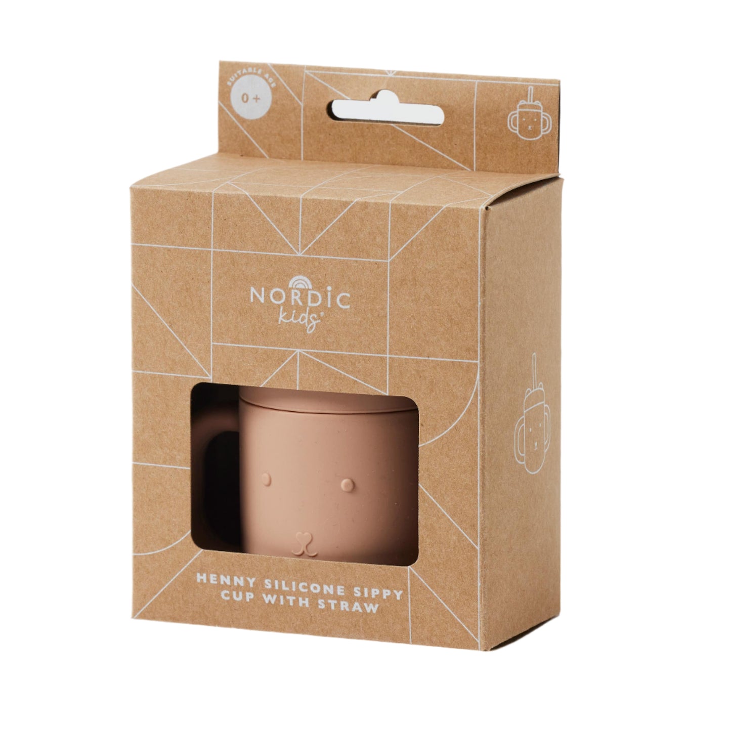 Henny Silicone Sippy Cup with Straw - Terracotta