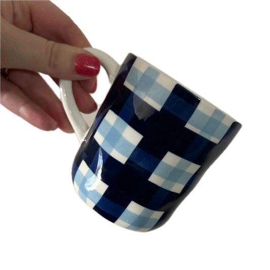 Gingham Mug - Navy & Blue