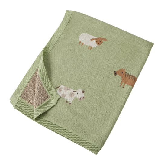 Barnyard Buddies Knitted Baby Blanket