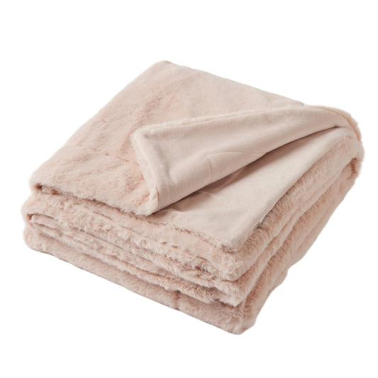 Muse Faux Fur Throw – Dusty Pink