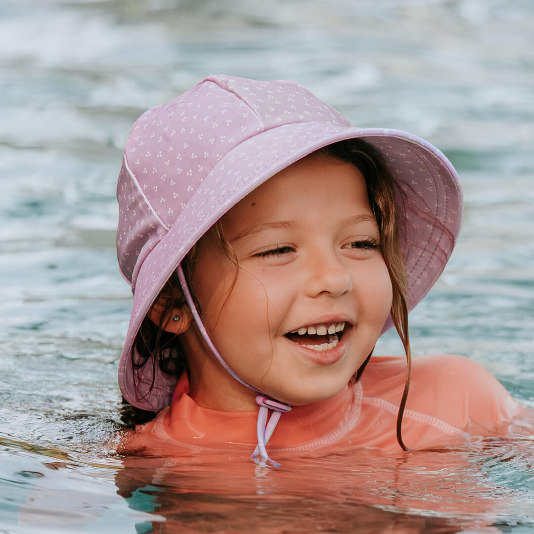 Ponytail Swim Bucket Beach Hat - Lila