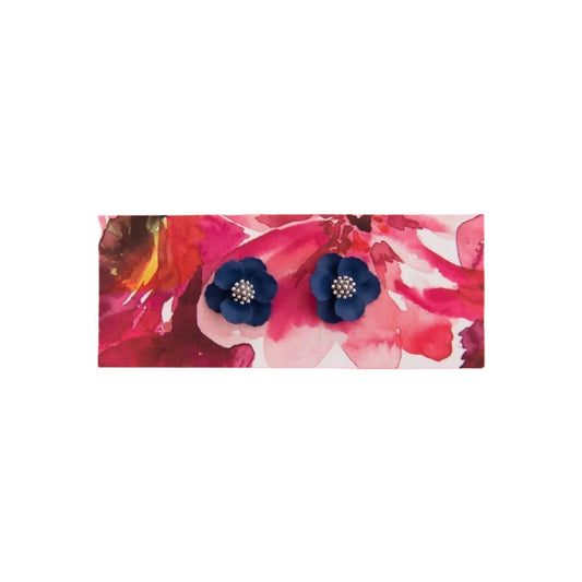 Mid Bloom Stud Earrings - Navy