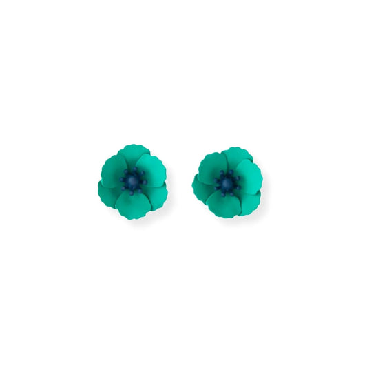 Poppy Garden Earrings - Teal