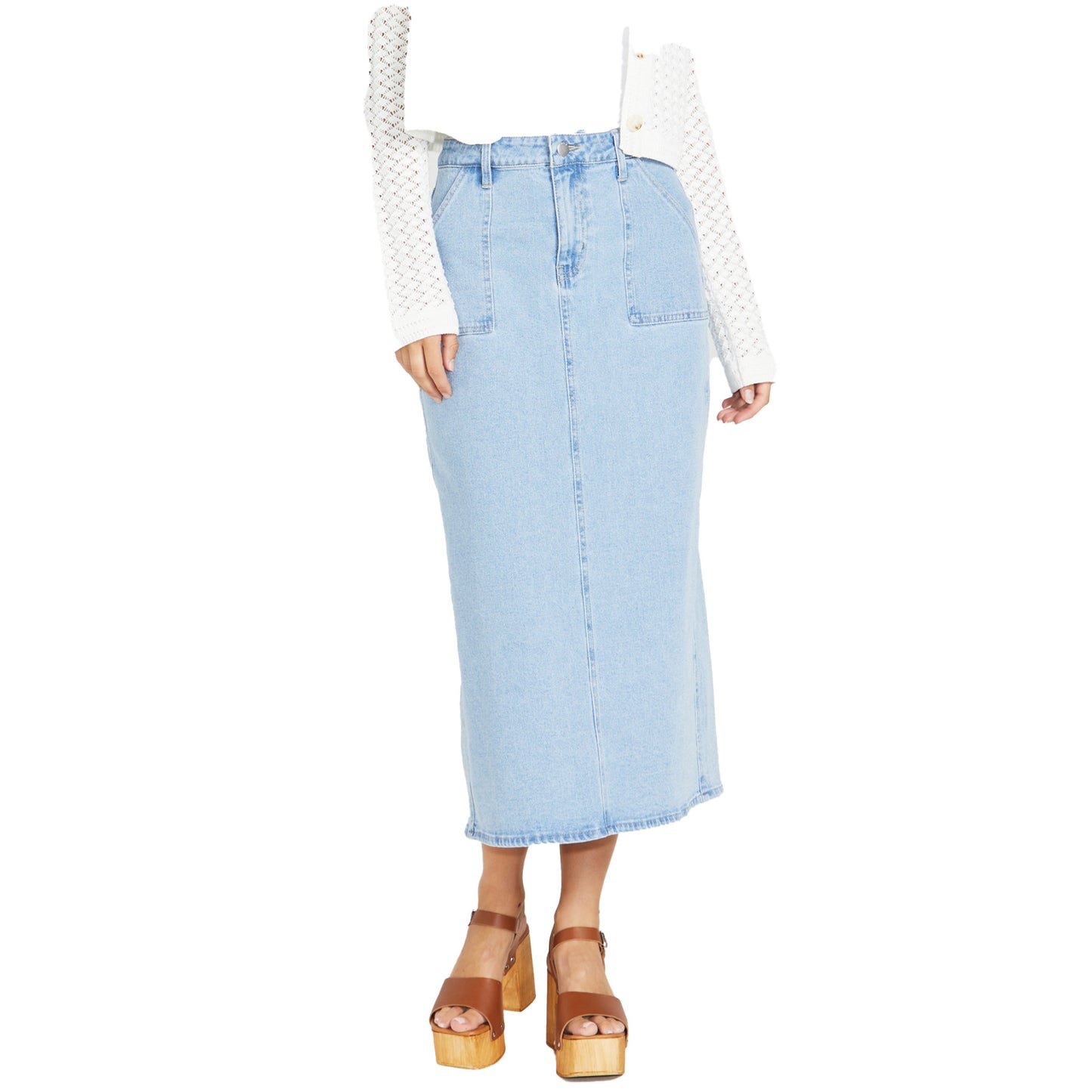 Isella Denim Skirt - Sandwash Light Blue