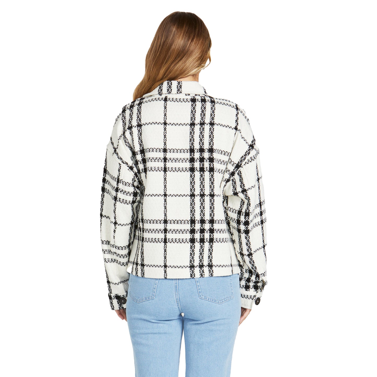 Shira Shacket - Cream Black Check