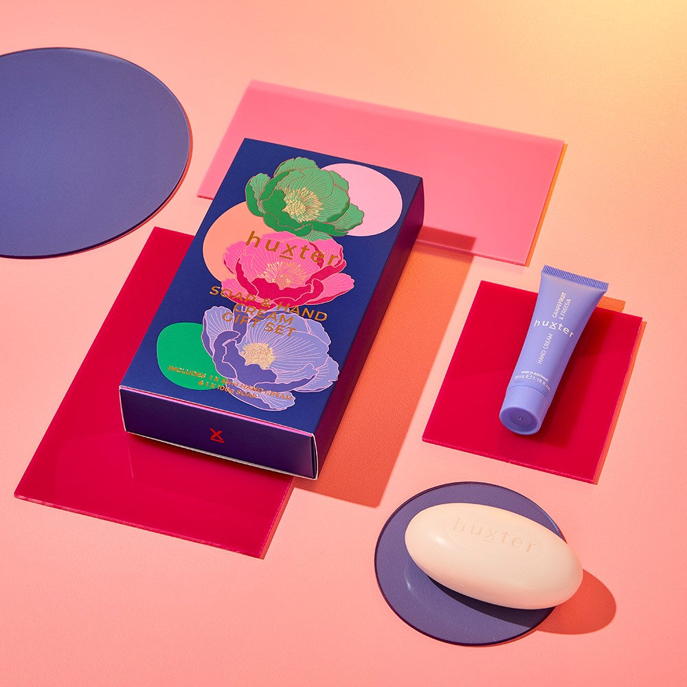 Soap & Hand Cream Gift Box | Cobalt Blue | Grapefruit & Freesia