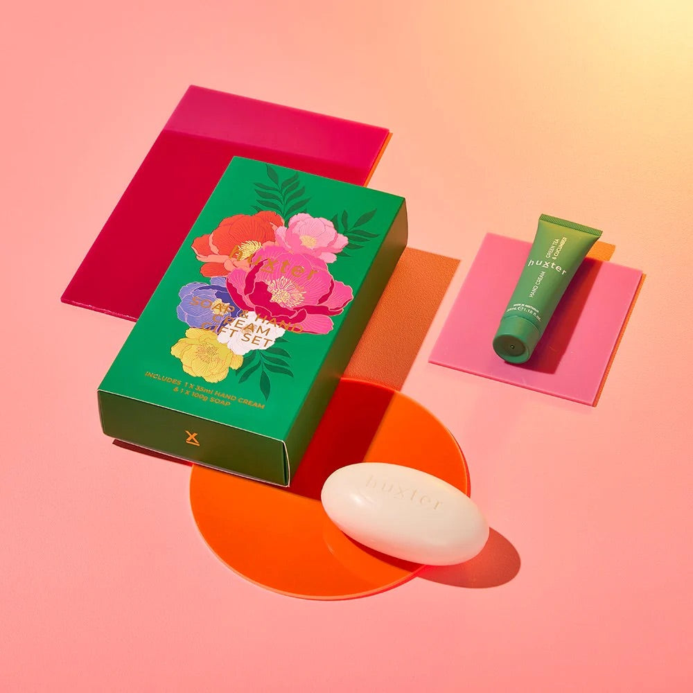 Soap & Hand Cream Gift Box | Emerald Green | Green Tea & Cucumber