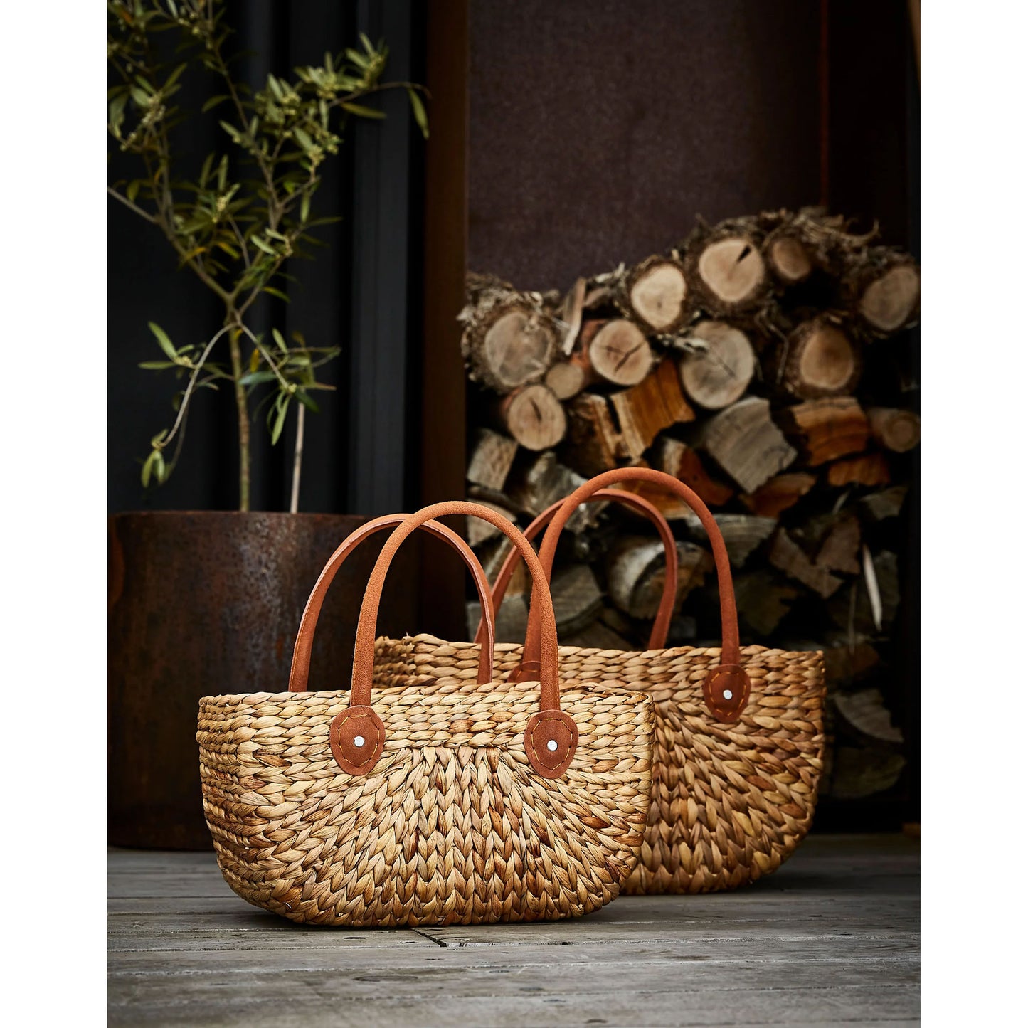 Harvest Baskets - Tan Suede Handle