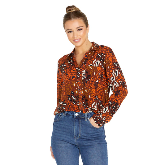 Sindi Shirt - Leopard Mix Print