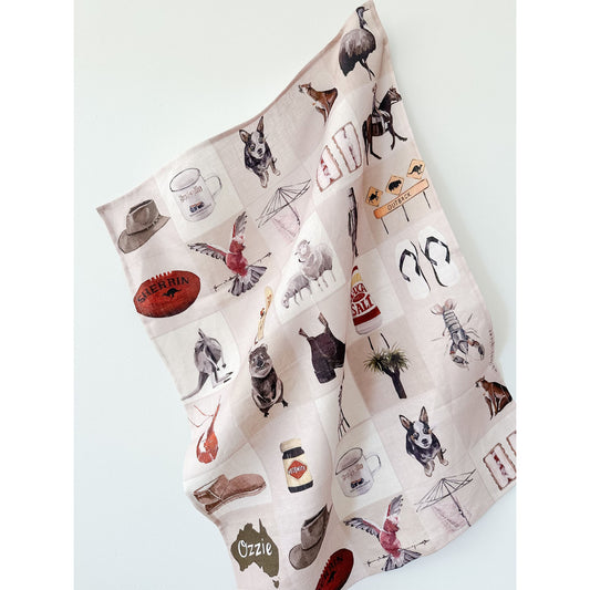 Ozzie Linen Tea Towel