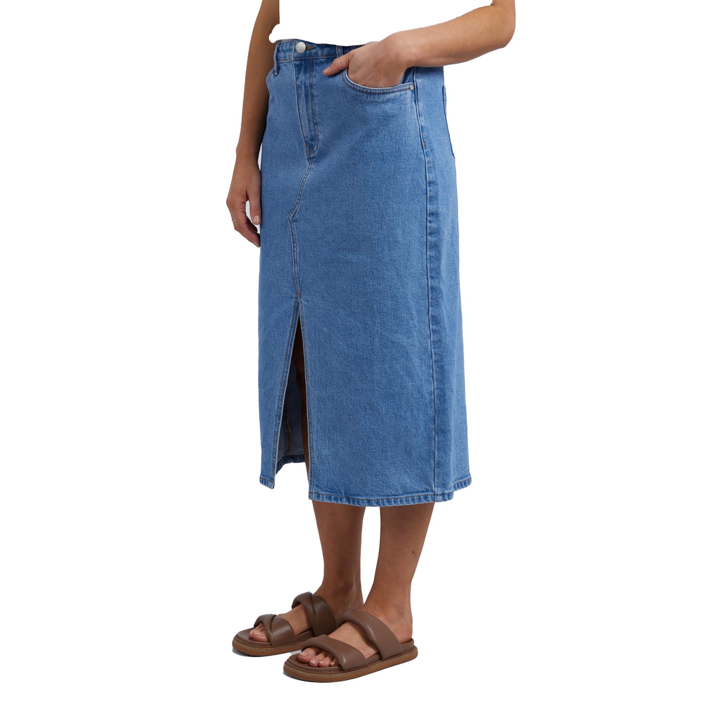 Scout Midi Skirt - Mid Blue