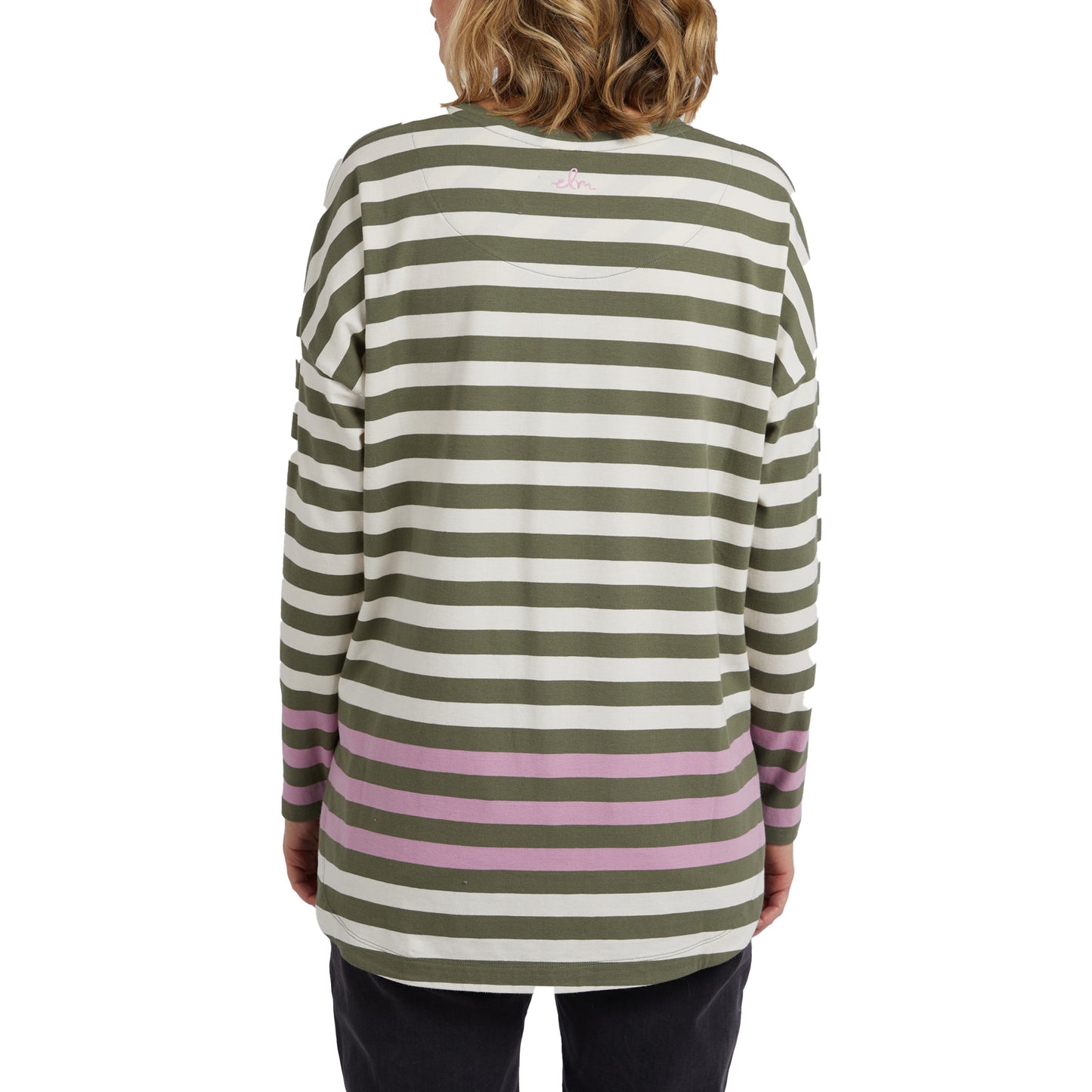 Turn Back Long Sleeve Tee - Clover & Pearl Stripe