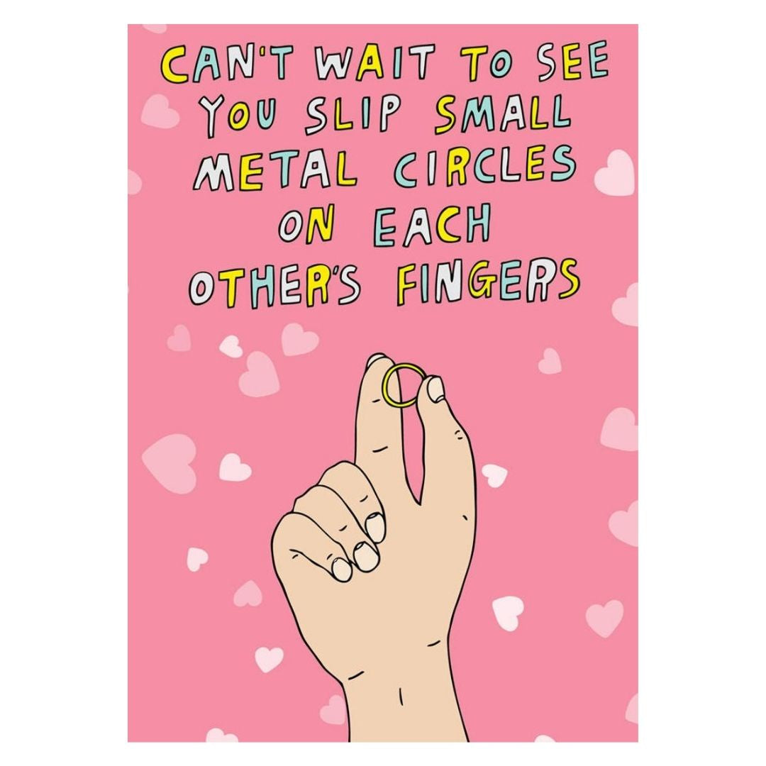 Can't Wait Small Metal Rings - Greeting Card