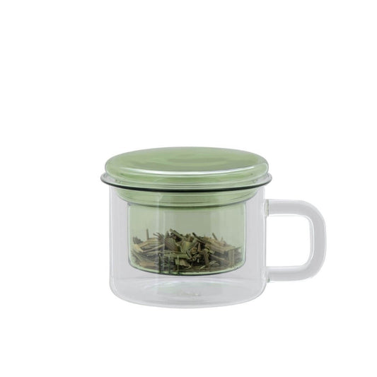 Cha For One Tea Cup & Strainer - Moss