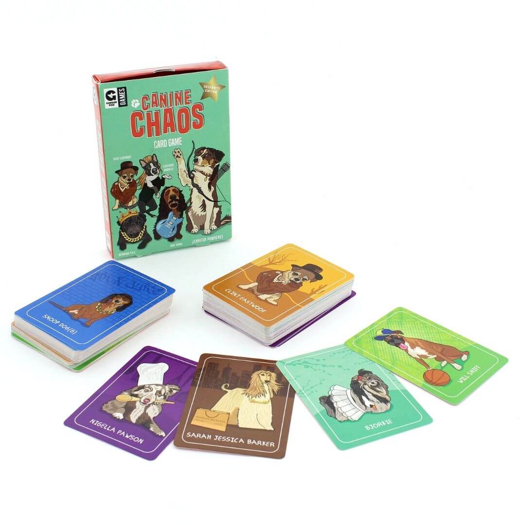 Canine Chaos 25 hilarious canine celebrity characters included, can you claim your way to victory by collecting the most sets? It's a barking good game! . Available at Not Plain Jane Flemington