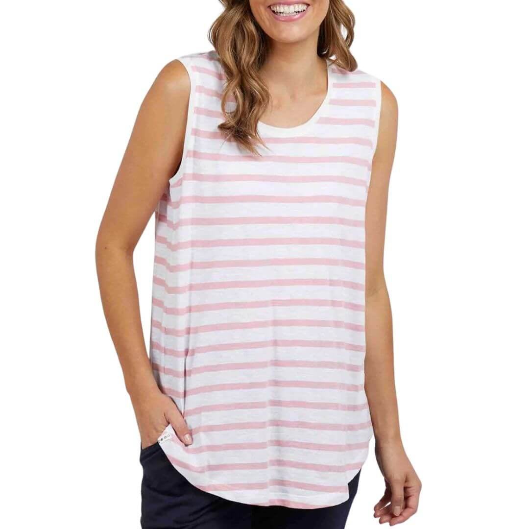 Scoop Tank - Pink Stripe