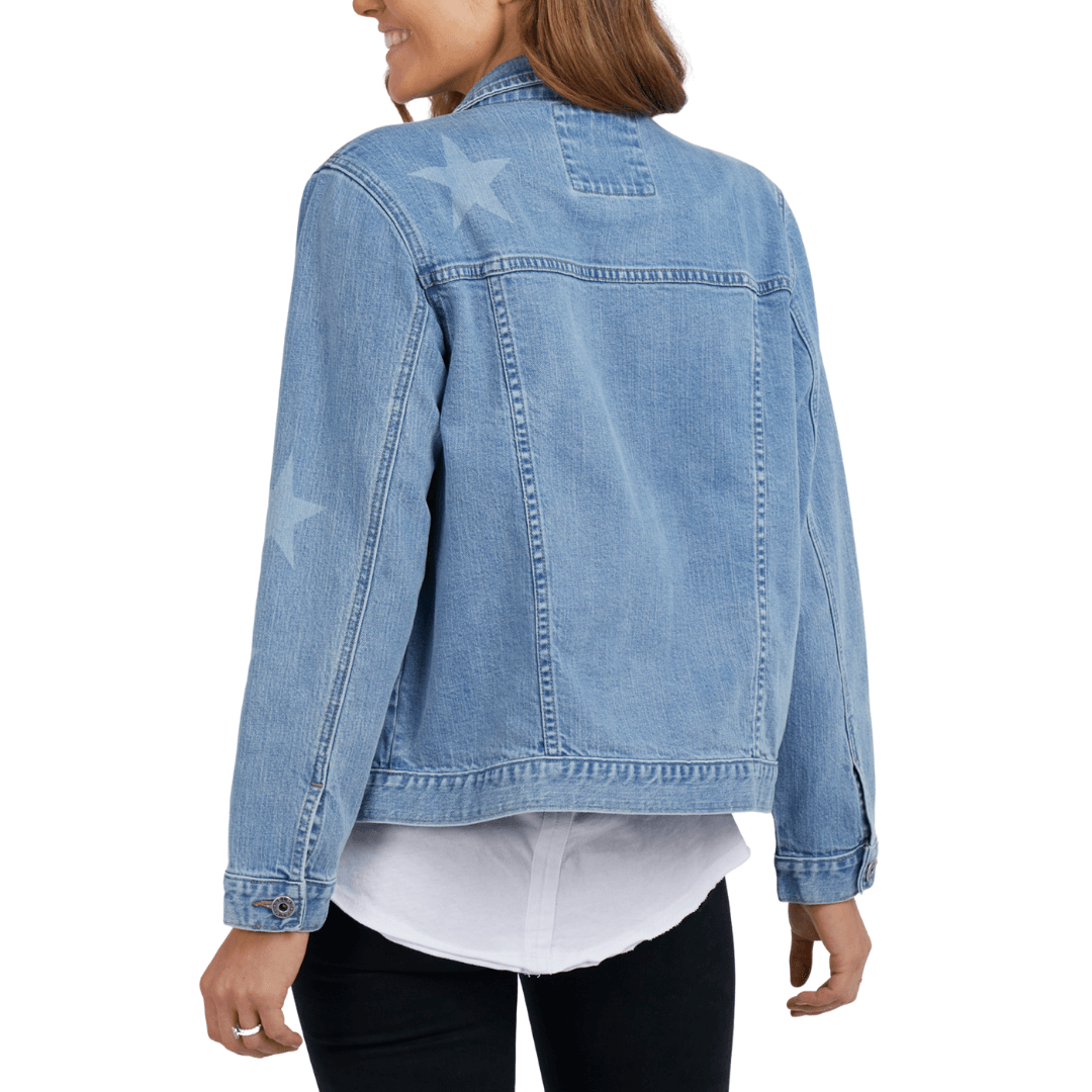 The Star Denim Jacket from Elm is a classic denim shape and lighter wash that  is perfect for an in between seasons.