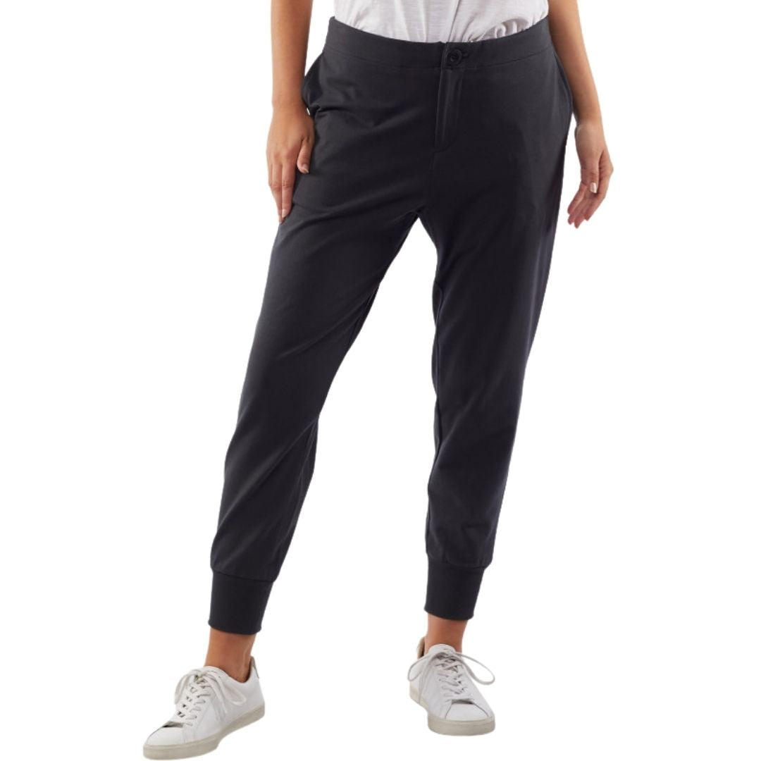 Crafted from structured yet comfortable jersey material, these versatile pants have a soft feel and just the right amount of stretch.  The Chelsea pant have a simple yet stylish look with ribbed cuffs and a zipper and button fastening. 